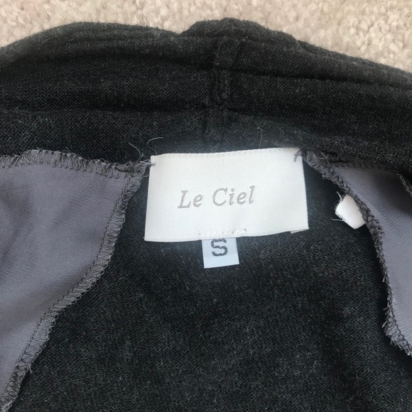 Le Ciel Ruffle Open Gray Cardigan Sweater Vest S - Picture 8 of 11